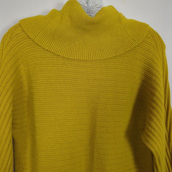 Moth By Anthropologie Mustard Yellow Turtleneck Sweater size XS Ribbed Knit - Picture 6 of 14